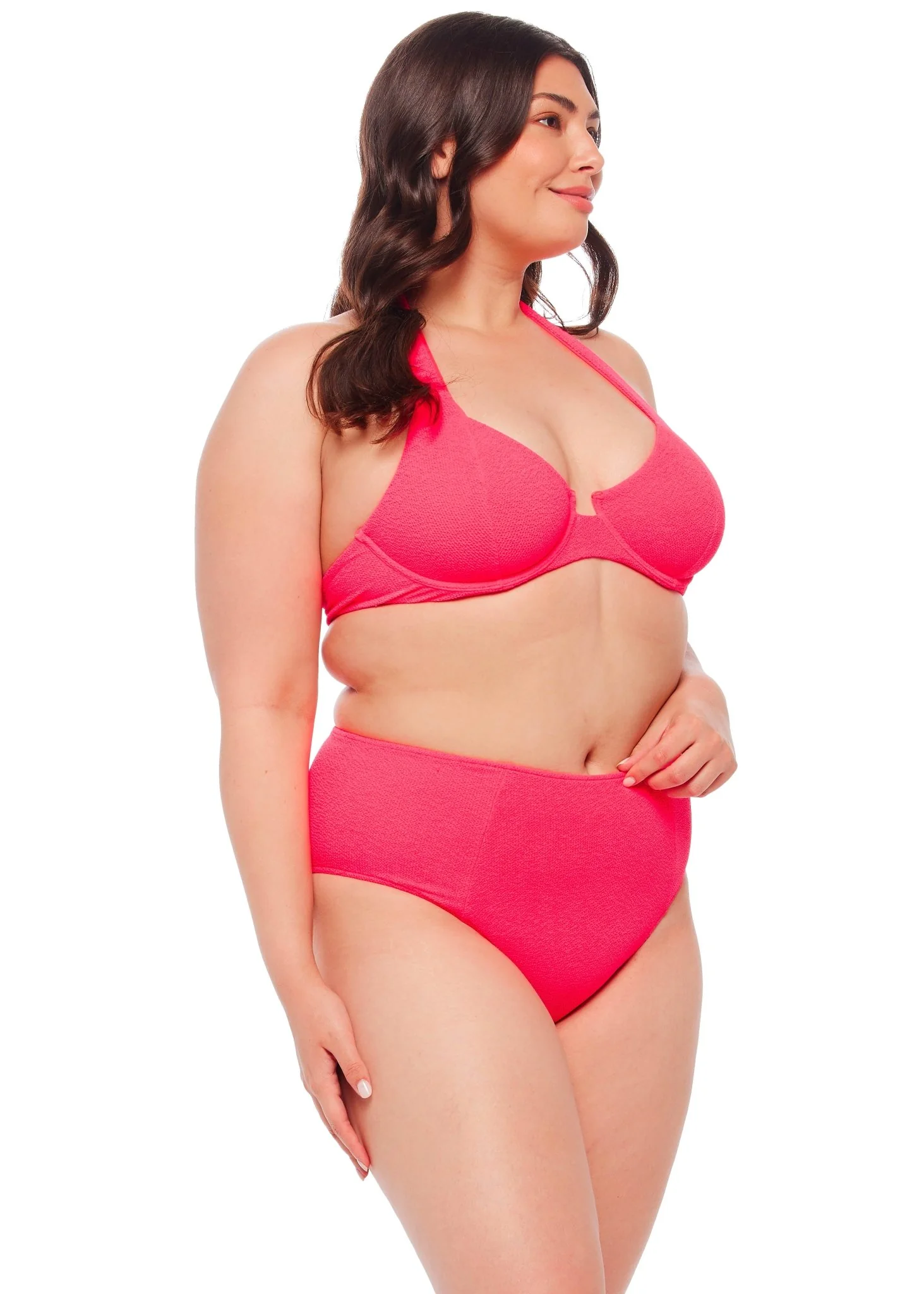 Laguna High Waist Bikini Bottom - Zinnia Pink - Image 5