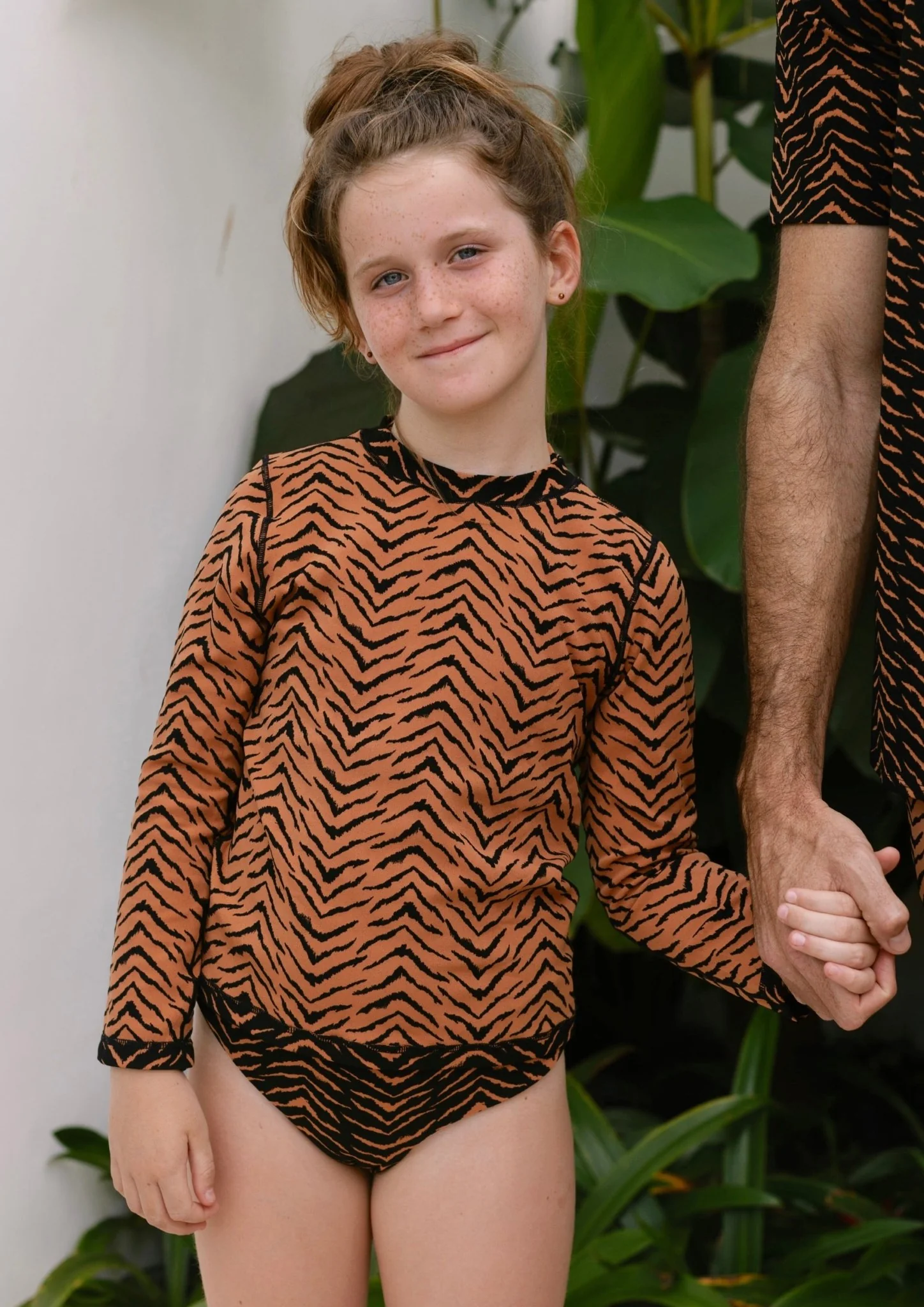 Oceanside Unisex Child's Rashguard Swim Top - Tiger Switch Print - Image 7